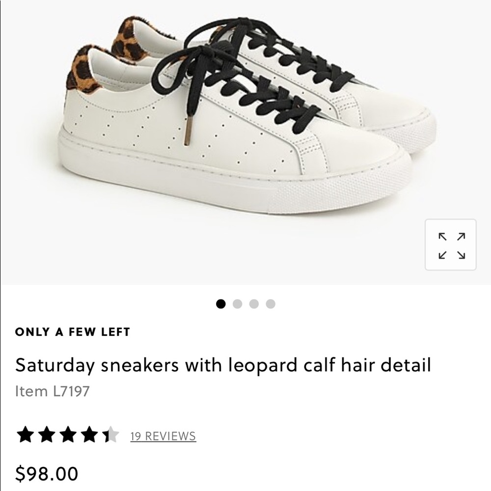 new in box - jcrew leopard tab leather sneakers